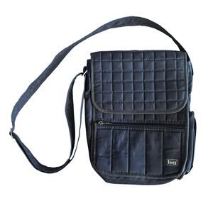 LUG Moped Day Pack Compass Crossbody Womens Navy Gray Quilted Lightweight Bag